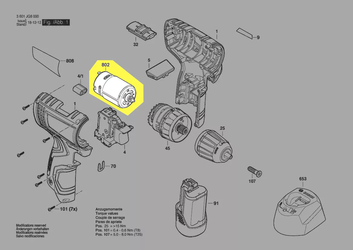 Moteur courant continu 12 V réf. 1 607 000 D7K BOSCH